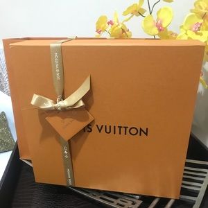 Authentic holiday Louis Vuitton gift bag and box